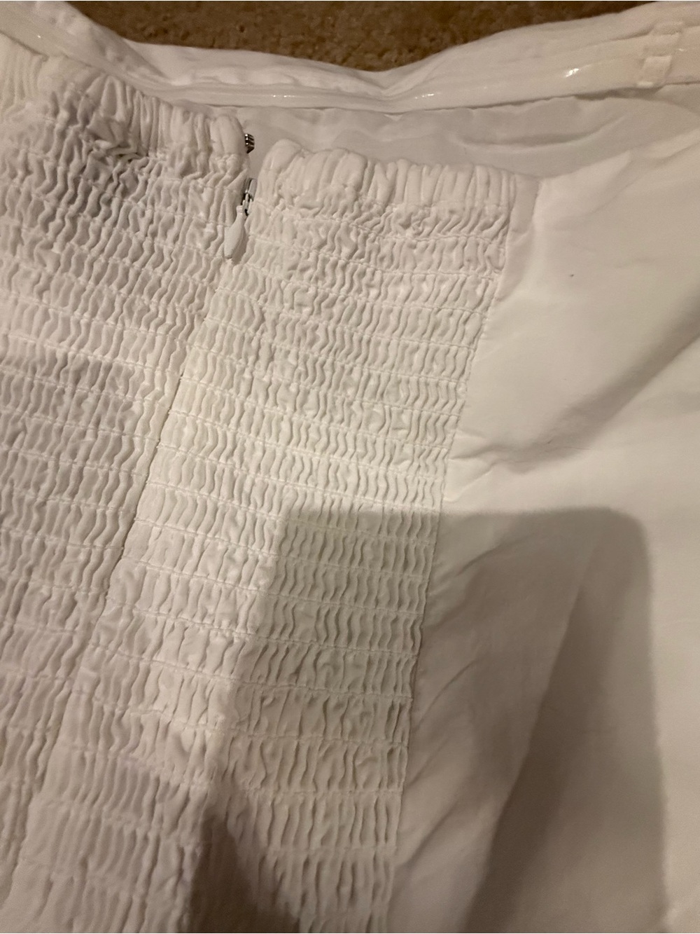 GAP poplin drop waist maxi/midi dress White Ruched Bodice - Picture 8 of 9